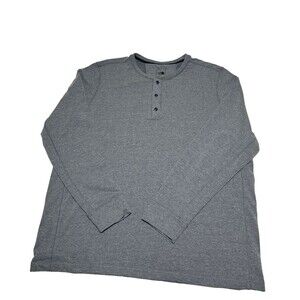 The North Face Men’s Size XXL Henley Button Pullover Shirt Gray Long Sleeve